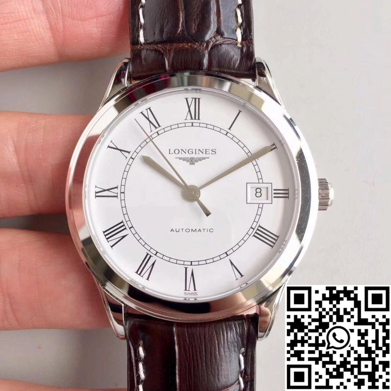 Fashionable Longines Record L2.820.4.11.2 White Dial 2196
