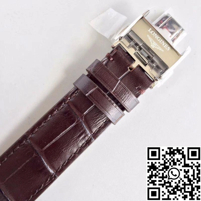 Longines Record L2.820.4.76.2 18K Rose Gold Silver Dial RelaxedFit 2195