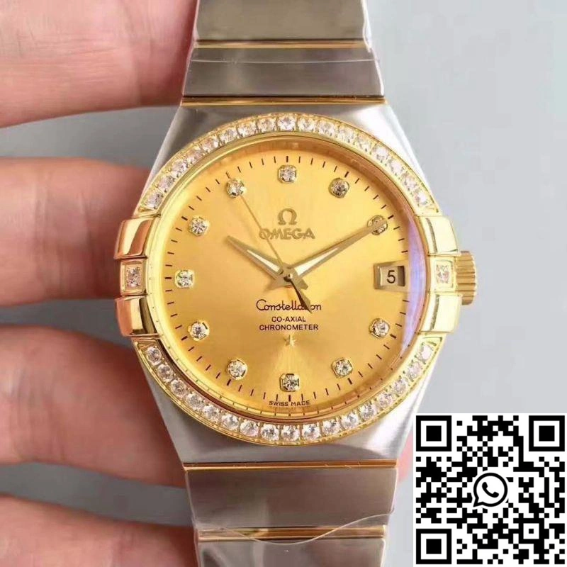 UrbanChic Omega Constellation 123.55.38.21.58.001 38MM 3S Factory Gold Dial 294