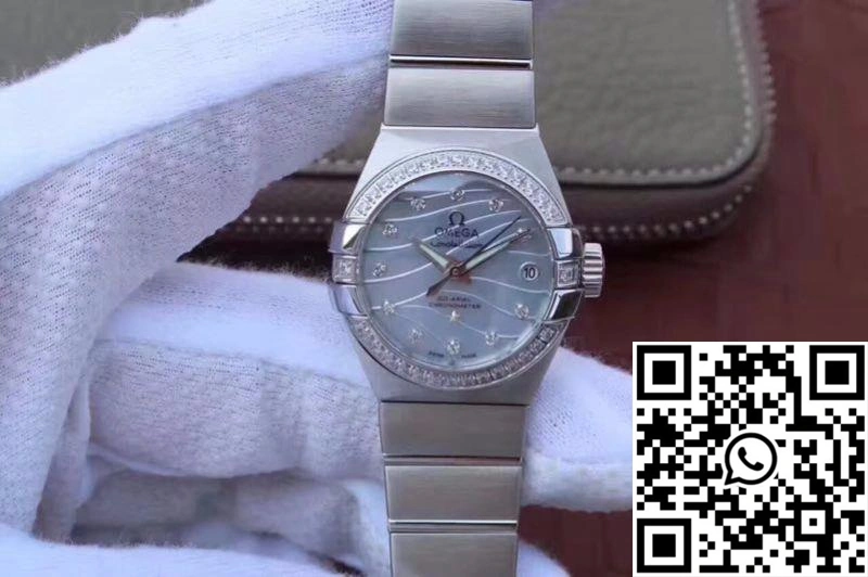 Contemporary Omega Constellation Double Eagle Lady Blue Mother-Of-Pearl Dial 27MM 3S Factory 282