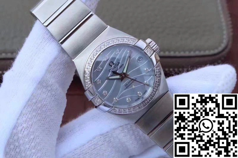 Contemporary Omega Constellation Double Eagle Lady Blue Mother-Of-Pearl Dial 27MM 3S Factory 282