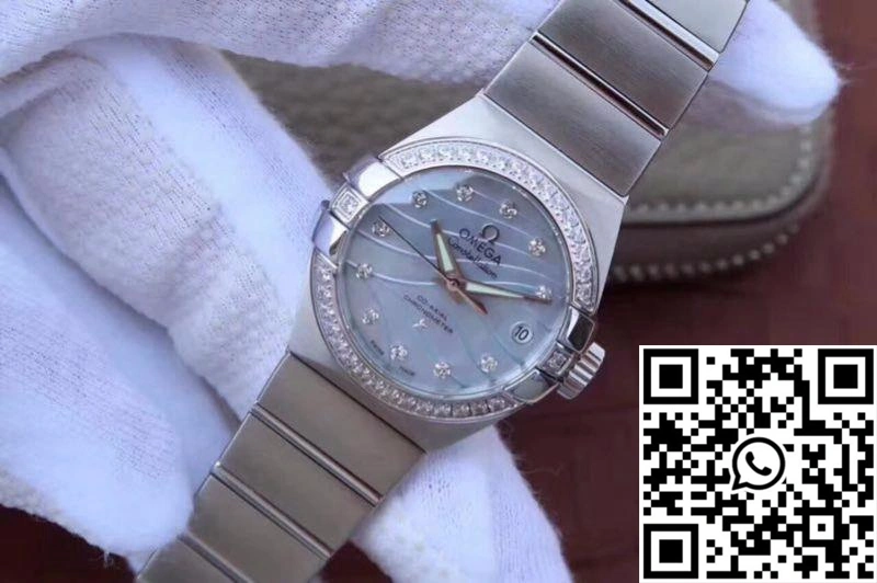 Contemporary Omega Constellation Double Eagle Lady Blue Mother-Of-Pearl Dial 27MM 3S Factory 282
