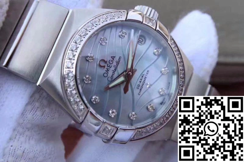 Contemporary Omega Constellation Double Eagle Lady Blue Mother-Of-Pearl Dial 27MM 3S Factory 282