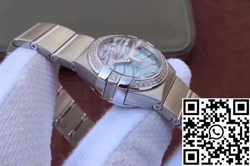Contemporary Omega Constellation Double Eagle Lady Blue Mother-Of-Pearl Dial 27MM 3S Factory 282