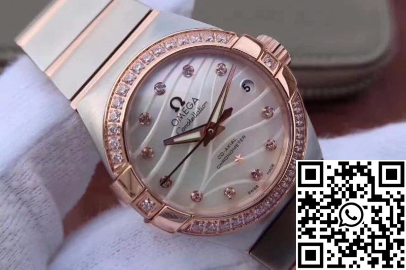 Durable Omega Constellation Double Eagle Lady Pink Mother-Of-Pearl Dial 27MM 3S Factory 292
