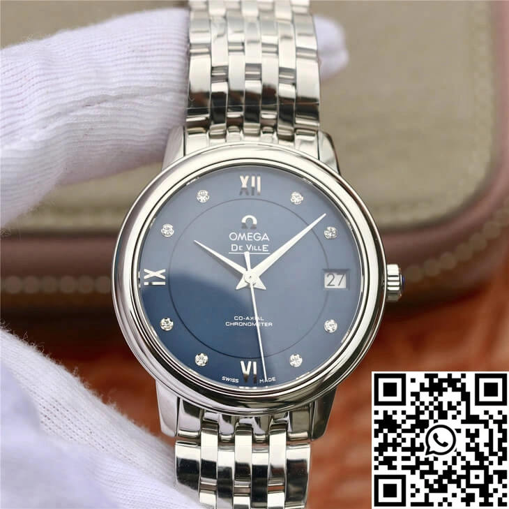 EyeCatching Omega De Ville 424.10.33.20.53.001 MKS Factory Diamond Blue Dial 301