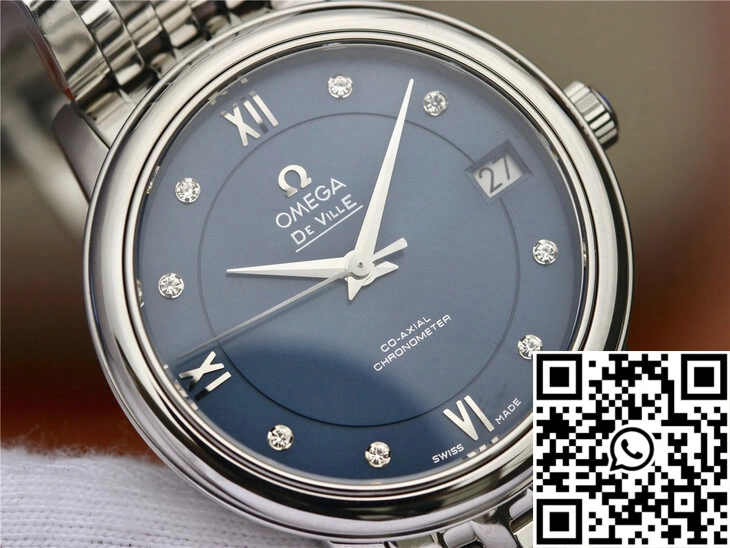 EyeCatching Omega De Ville 424.10.33.20.53.001 MKS Factory Diamond Blue Dial 301