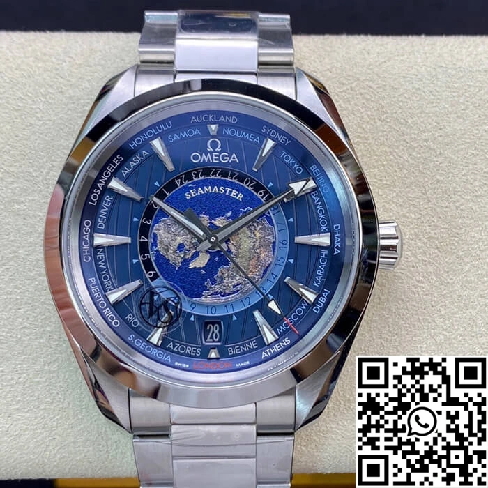 Omega Seamaster Aqua Terra GMT Worldtimer 220.10.43.22.03.001 VS Factory Blue Dial Timeless 335