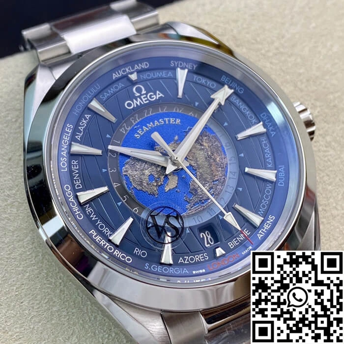 Omega Seamaster Aqua Terra GMT Worldtimer 220.10.43.22.03.001 VS Factory Blue Dial Timeless 335