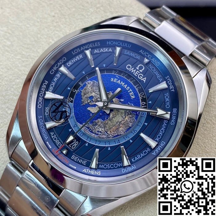 Omega Seamaster Aqua Terra GMT Worldtimer 220.10.43.22.03.001 VS Factory Blue Dial Timeless 335