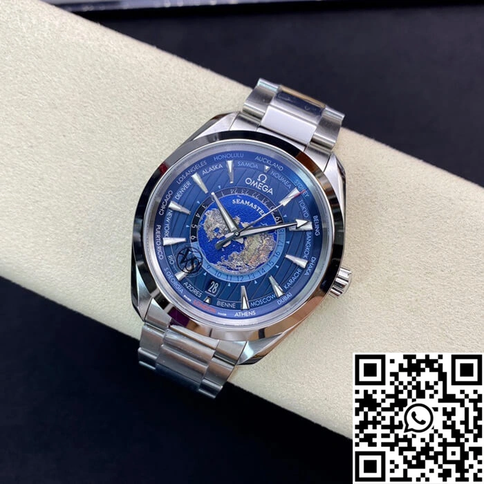 Omega Seamaster Aqua Terra GMT Worldtimer 220.10.43.22.03.001 VS Factory Blue Dial Timeless 335