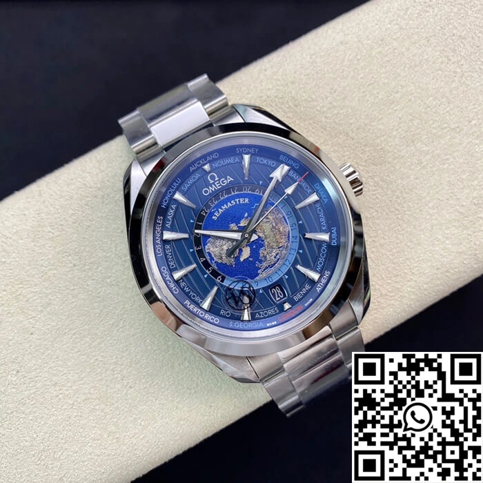 Omega Seamaster Aqua Terra GMT Worldtimer 220.10.43.22.03.001 VS Factory Blue Dial Timeless 335