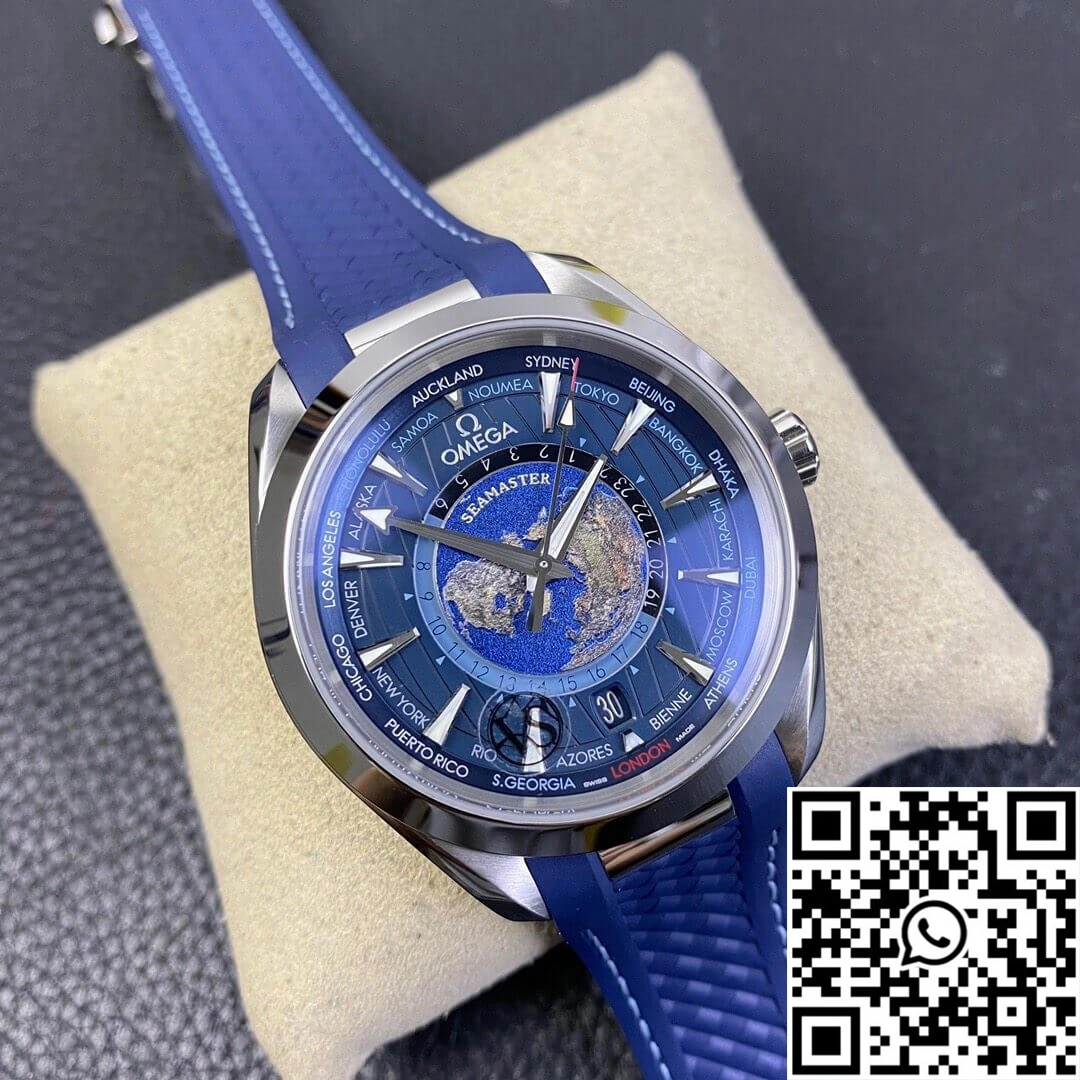 Bright Omega Seamaster Aqua Terra GMT Worldtimer 220.12.43.22.03.001 VS Factory Blue Dial 419