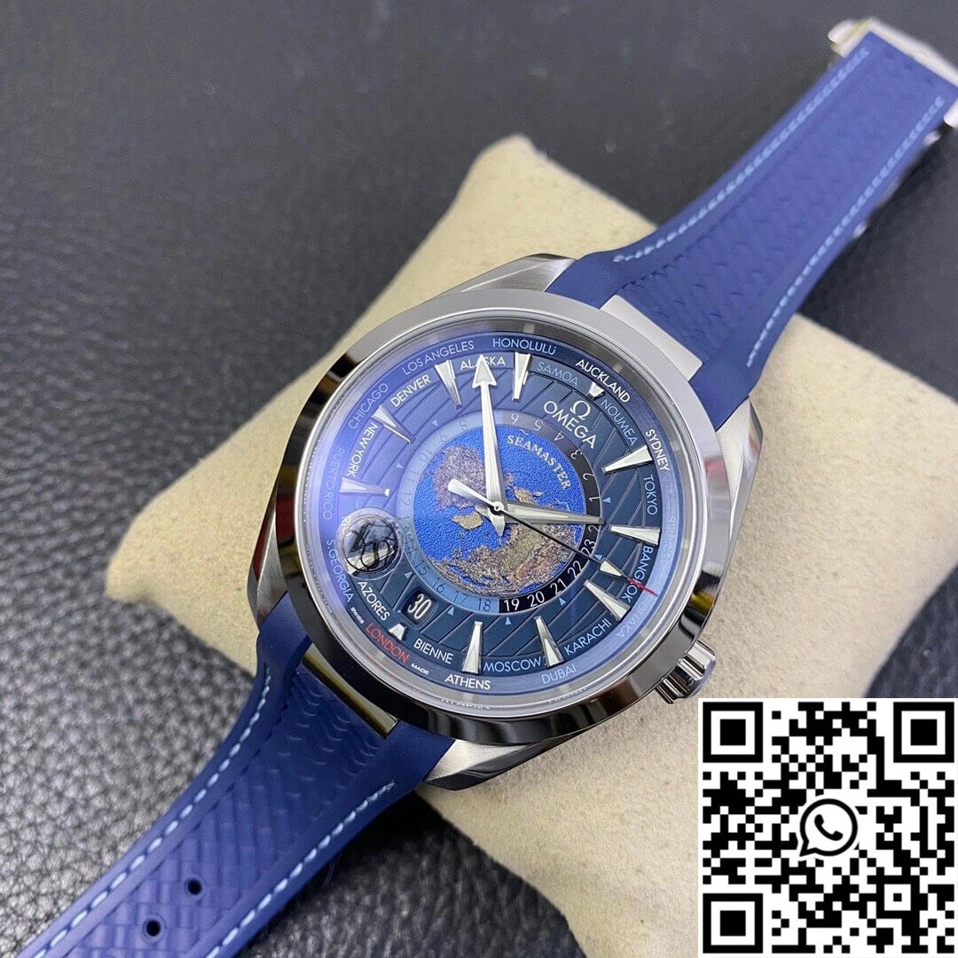 Bright Omega Seamaster Aqua Terra GMT Worldtimer 220.12.43.22.03.001 VS Factory Blue Dial 419