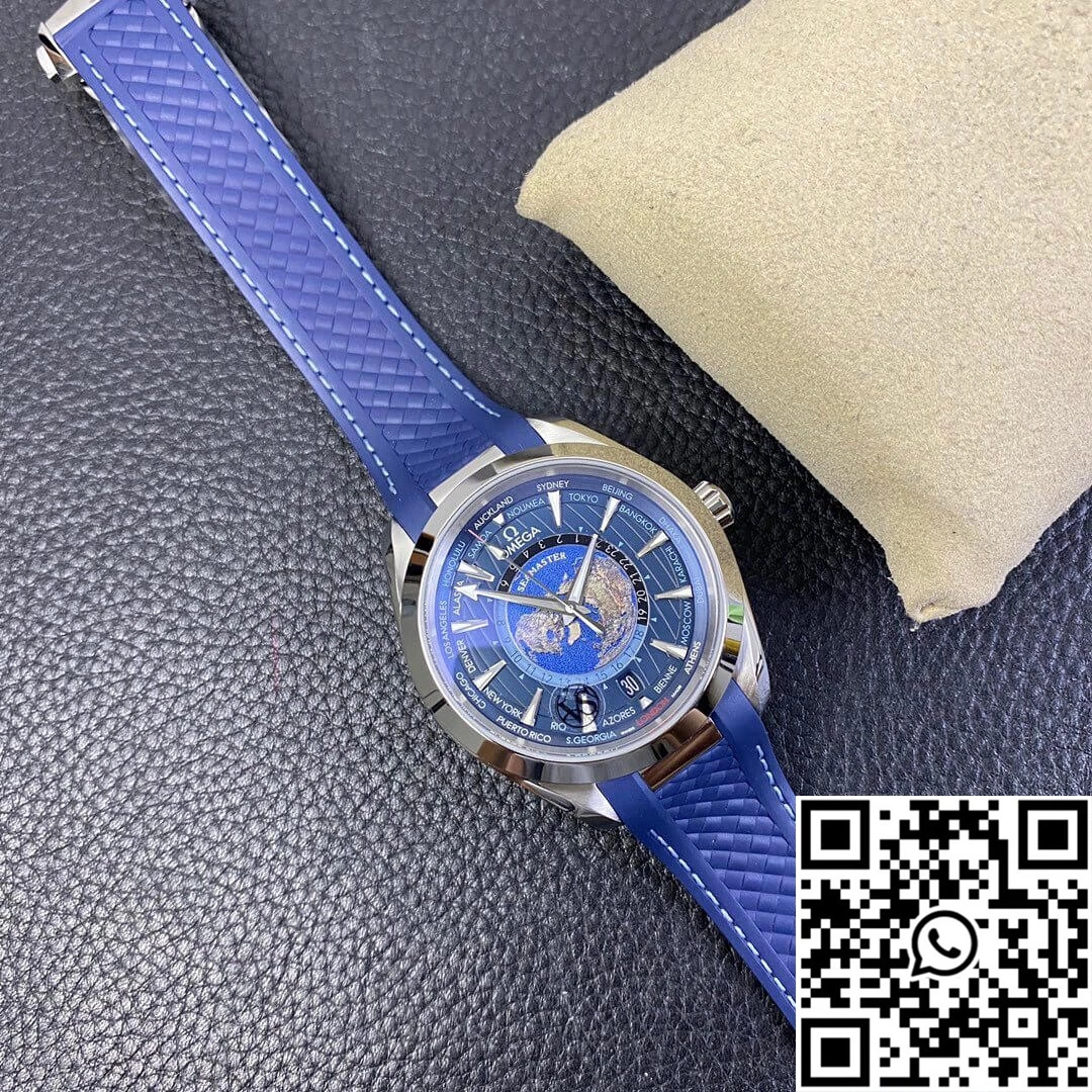 Bright Omega Seamaster Aqua Terra GMT Worldtimer 220.12.43.22.03.001 VS Factory Blue Dial 419
