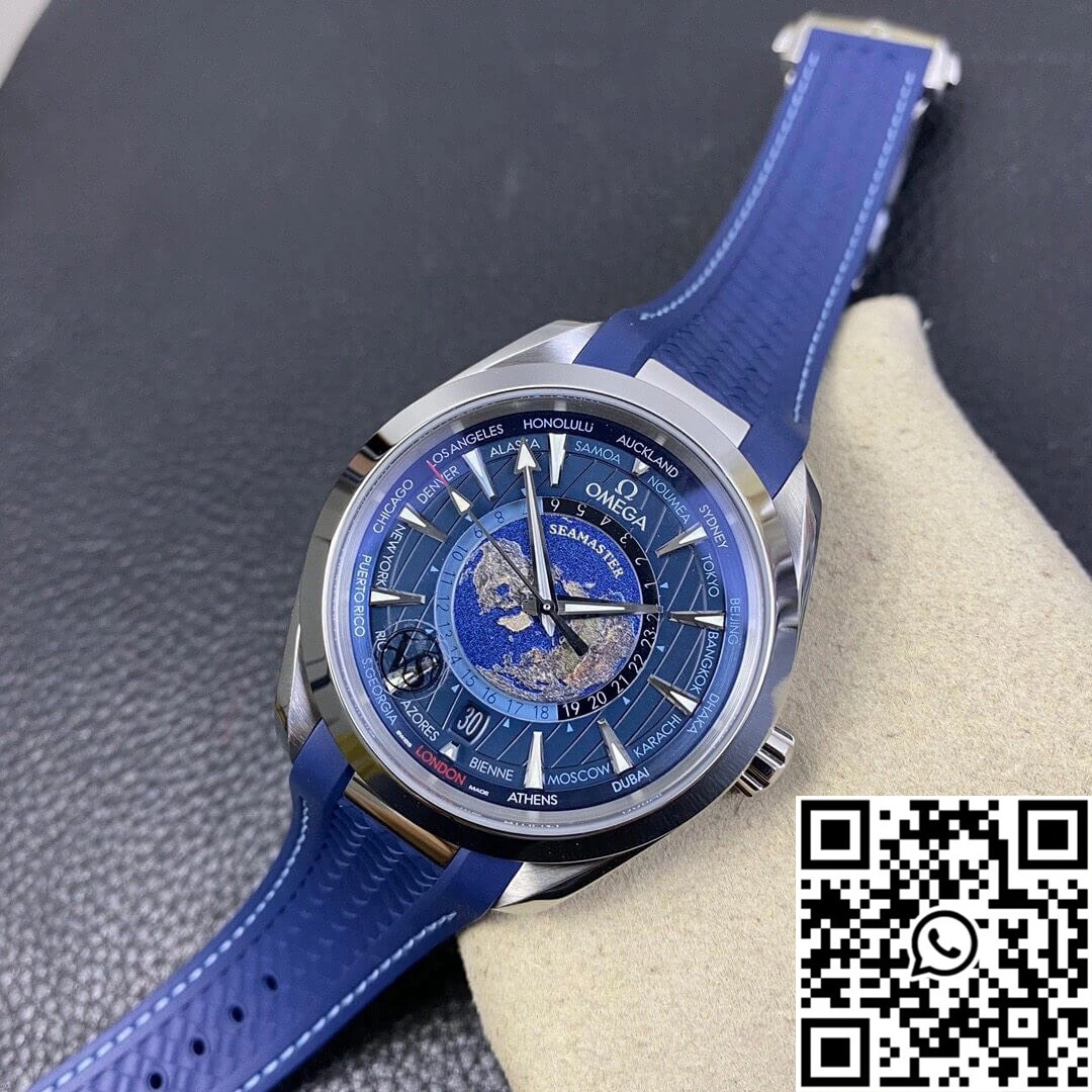 Bright Omega Seamaster Aqua Terra GMT Worldtimer 220.12.43.22.03.001 VS Factory Blue Dial 419