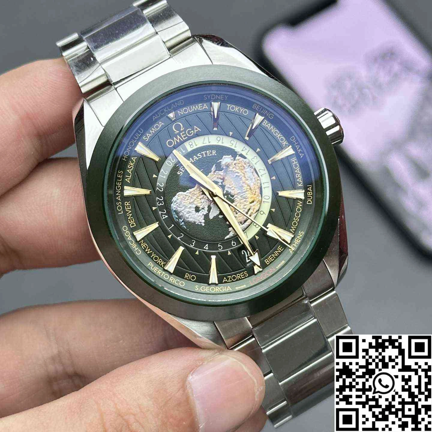 UrbanChic Omega Seamaster Aqua Terra GMT Worldtimer 220.32.43.22.10.001 VS Factory Titanium Green Dial 337
