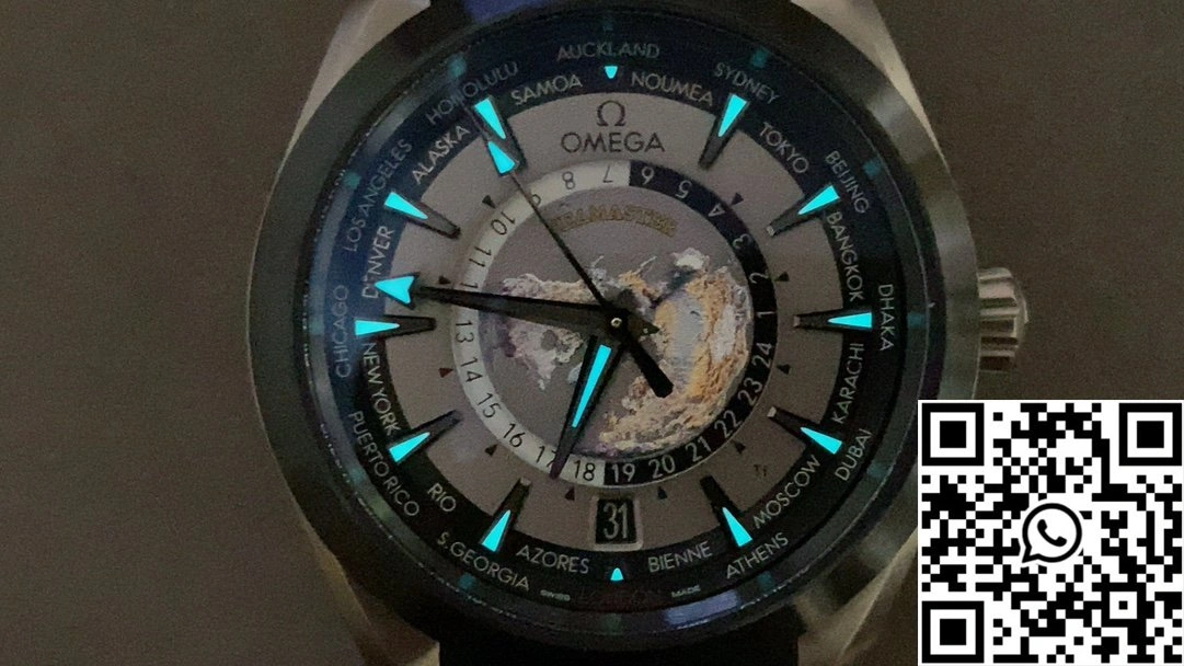 QuickDry Omega Seamaster Aqua Terra GMT Worldtimer 220.92.43.22.99.001 VS Factory Titanium Grey Dial 427