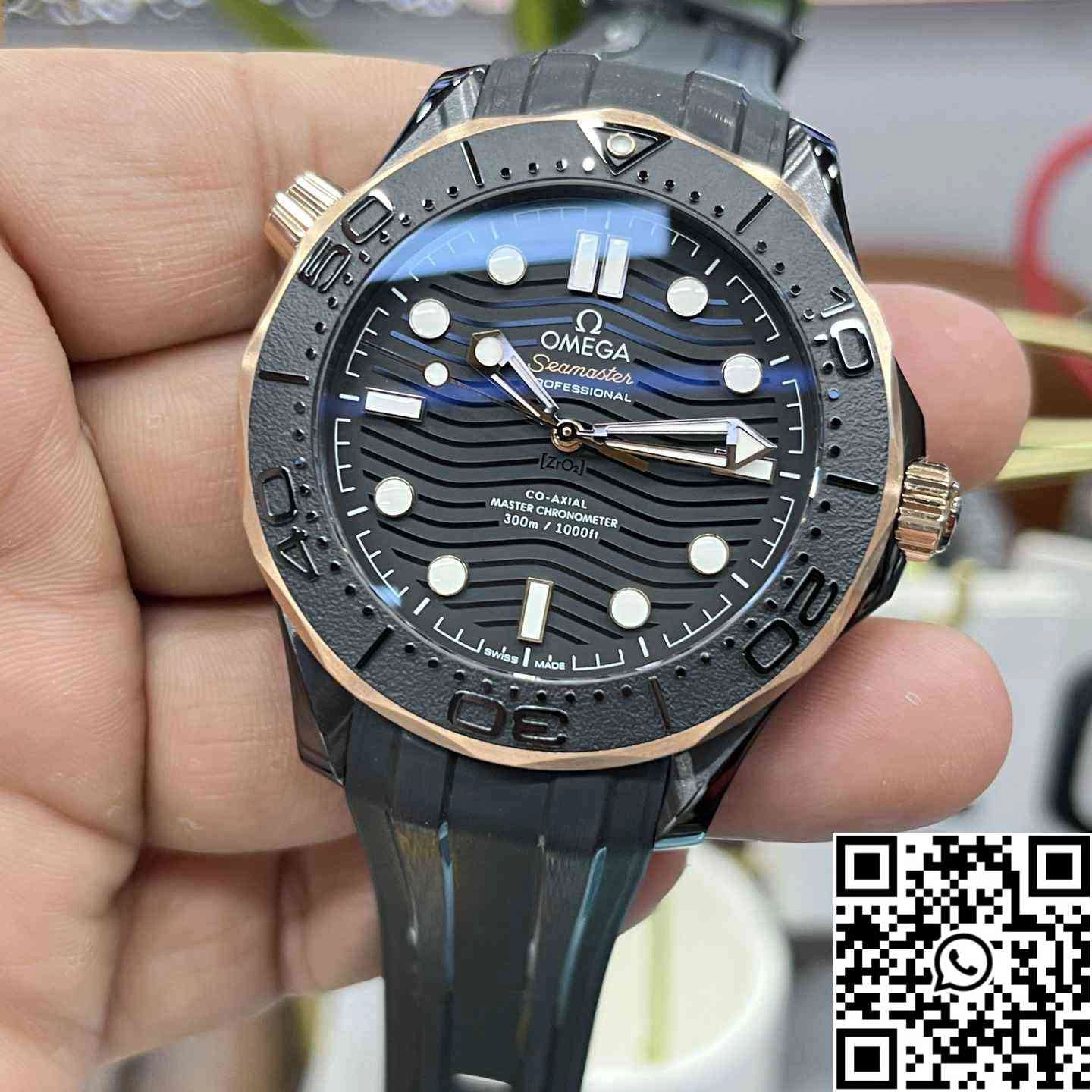 Trendsetting Omega Seamaster Diver 300M 210.62.44.20.01.001 VS Factory Rose Gold Bezel Ceramic Case 43.5mm 394