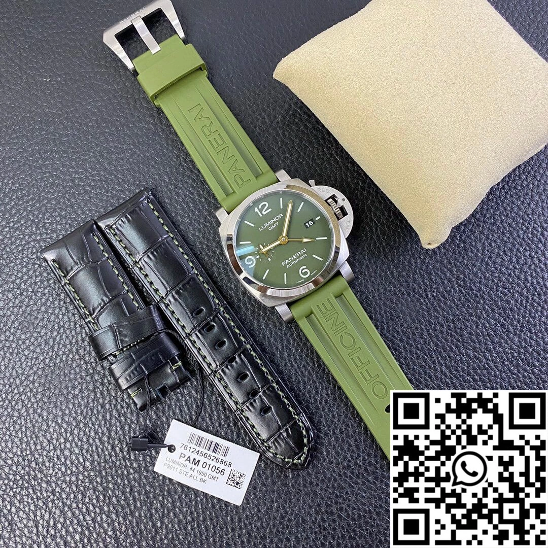 Classic Panerai Luminor PAM01056 VS Factory Green Rubber Strap 2205