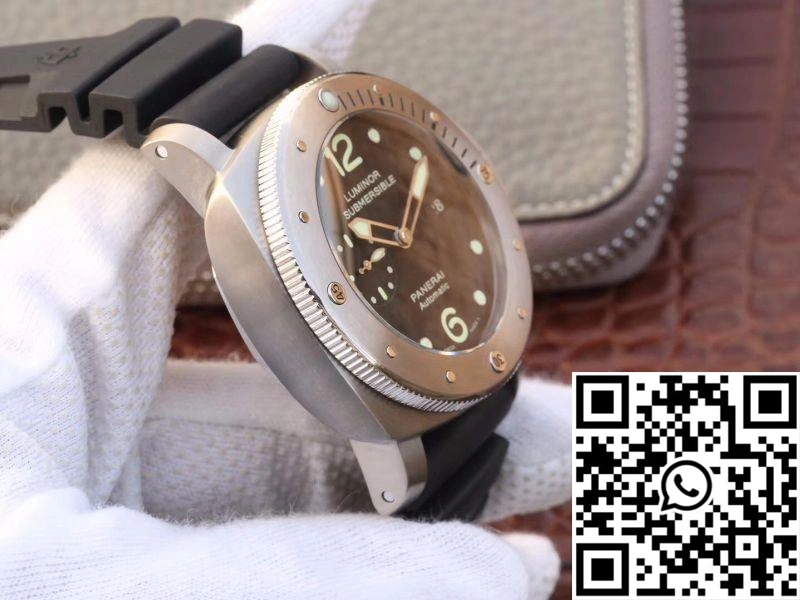Vibrant Panerai Luminor Submersible 1950 Amagnetic 3 Days Titanium PAM389 VS Factory V2 Black Dial 2245