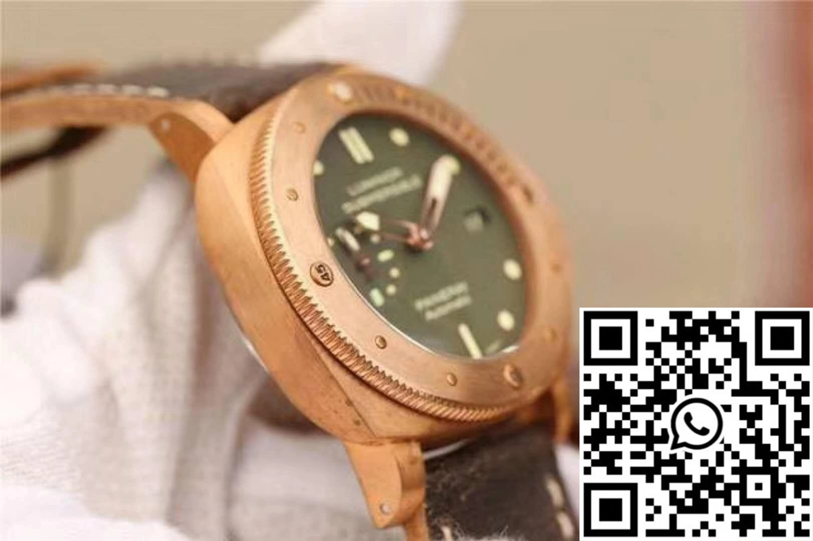 Comfortable Panerai Luminor Submersible 1950 Bronzo PAM382 VS Factory V2 Green Dial 2243