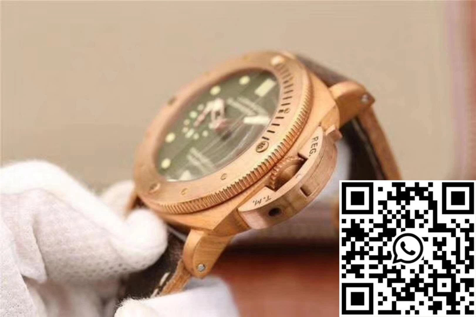 Comfortable Panerai Luminor Submersible 1950 Bronzo PAM382 VS Factory V2 Green Dial 2243