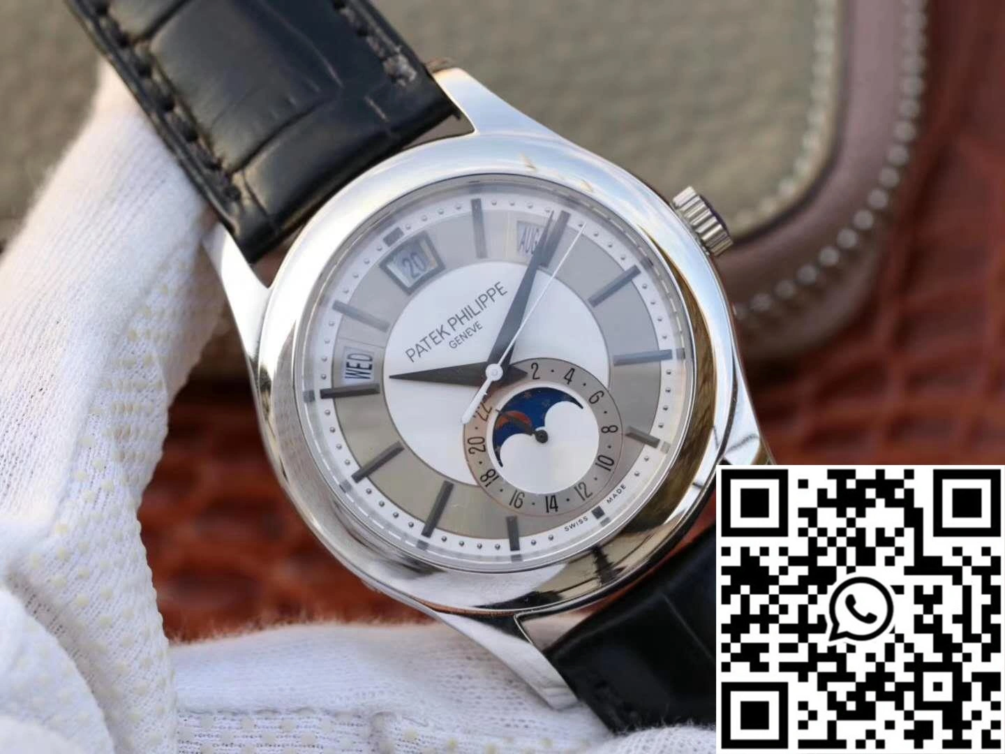 Supportive Patek Philippe Annual Calendar 5205G-001 Rhodium Dial 543