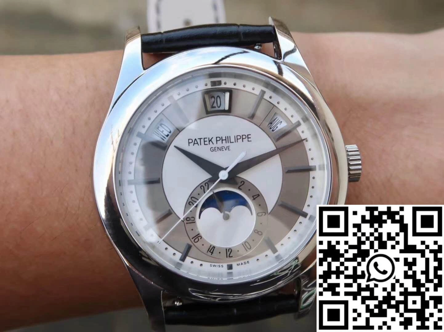 Supportive Patek Philippe Annual Calendar 5205G-001 Rhodium Dial 543