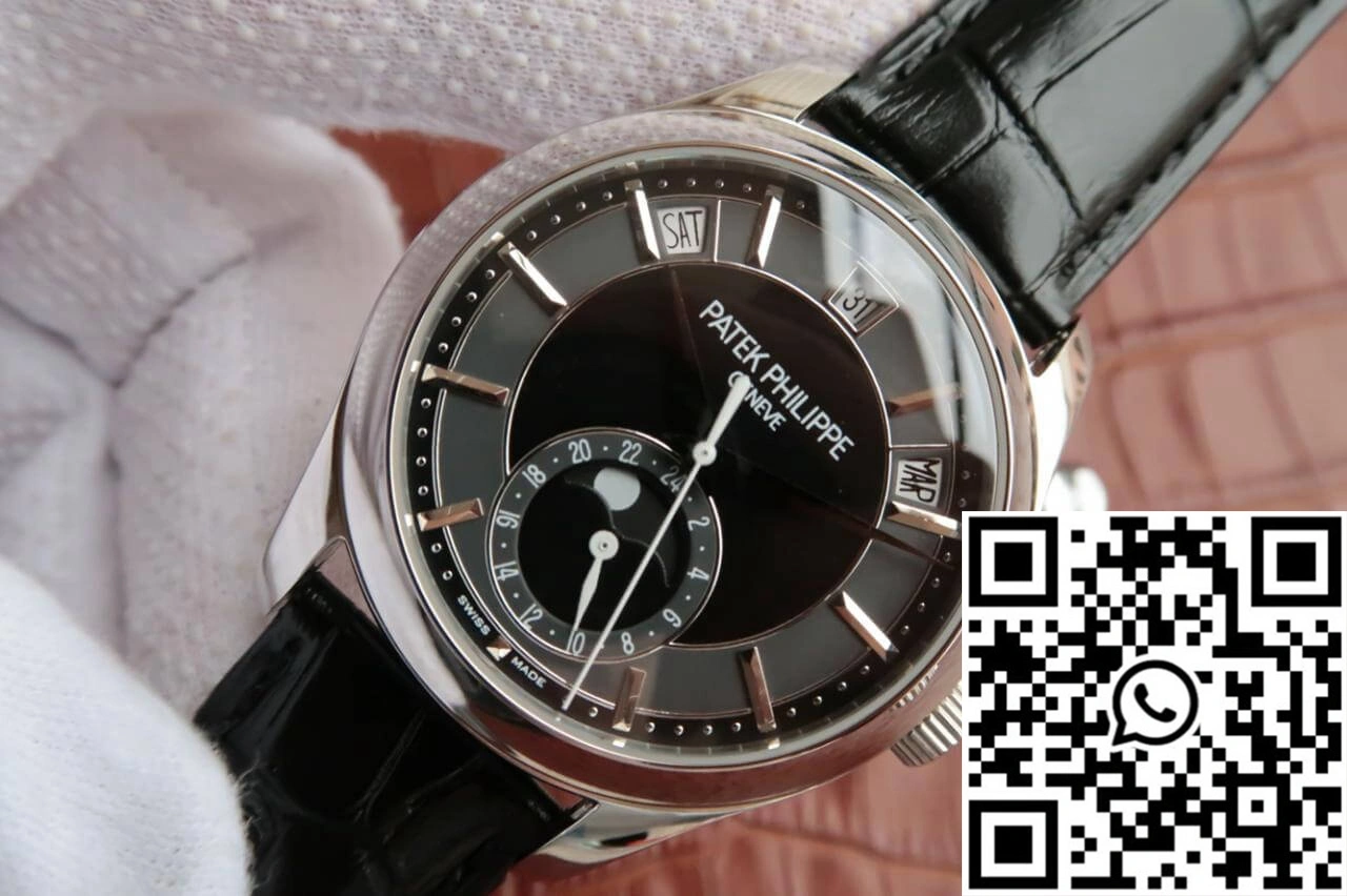 Patek Philippe Annual Calendar 5205R-001 KM Factory Black Dial Cowhide Strap TravelReady 557