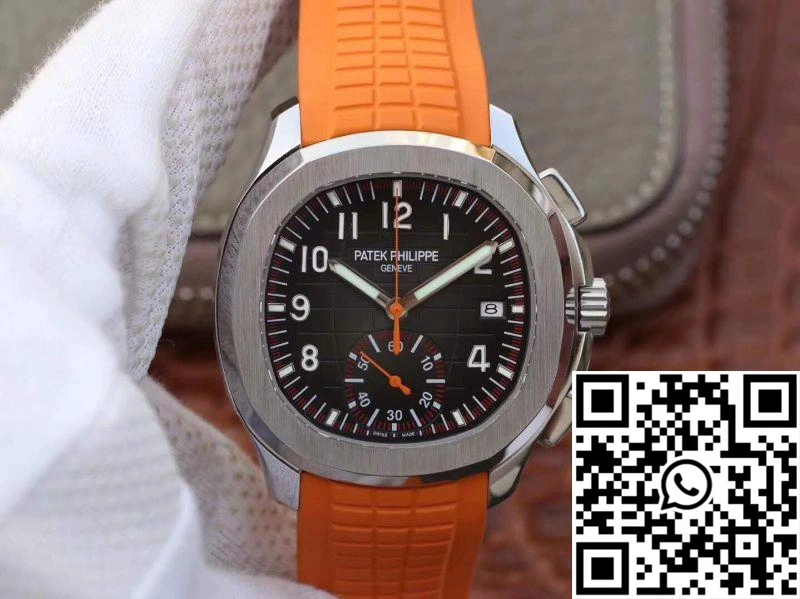 TechFriendly Patek Philippe Aquanaut Chronograph 5968A Orange Rubber Strap Black Dial 483
