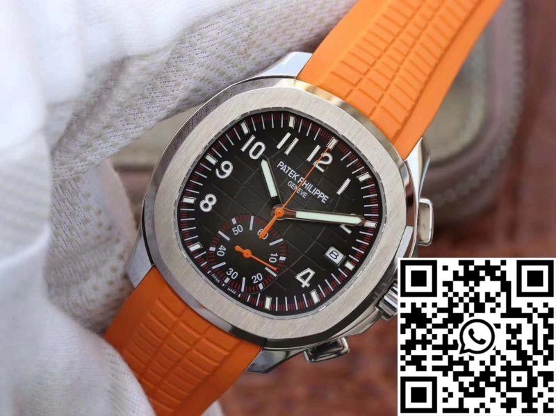 TechFriendly Patek Philippe Aquanaut Chronograph 5968A Orange Rubber Strap Black Dial 483