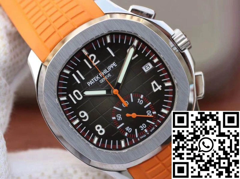 TechFriendly Patek Philippe Aquanaut Chronograph 5968A Orange Rubber Strap Black Dial 483
