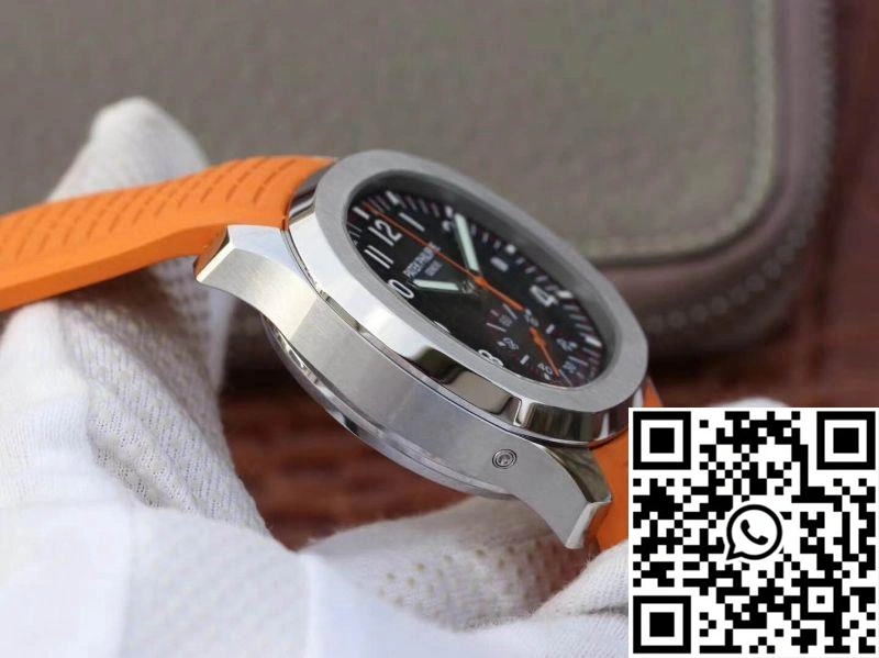 TechFriendly Patek Philippe Aquanaut Chronograph 5968A Orange Rubber Strap Black Dial 483