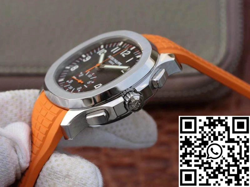 TechFriendly Patek Philippe Aquanaut Chronograph 5968A Orange Rubber Strap Black Dial 483