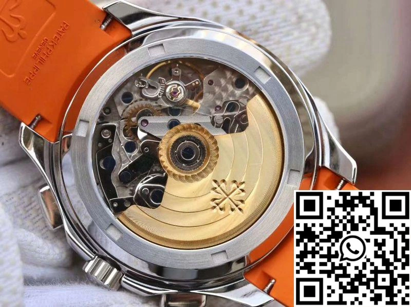 TechFriendly Patek Philippe Aquanaut Chronograph 5968A Orange Rubber Strap Black Dial 483