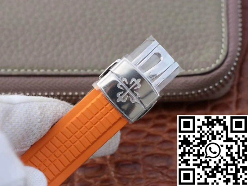 TechFriendly Patek Philippe Aquanaut Chronograph 5968A Orange Rubber Strap Black Dial 483