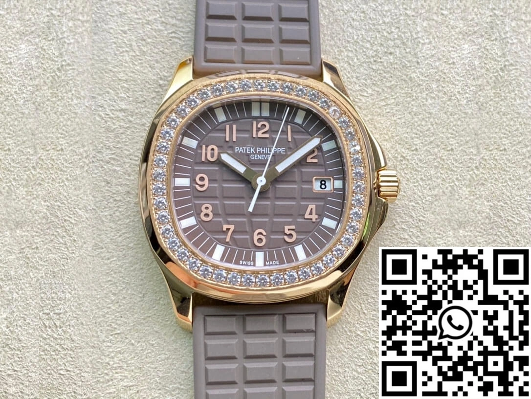 ComfortFit Patek Philippe Aquanaut Quartz Ladies 5067A PPF Factory Rose Gold Diamond-set Bezel 487