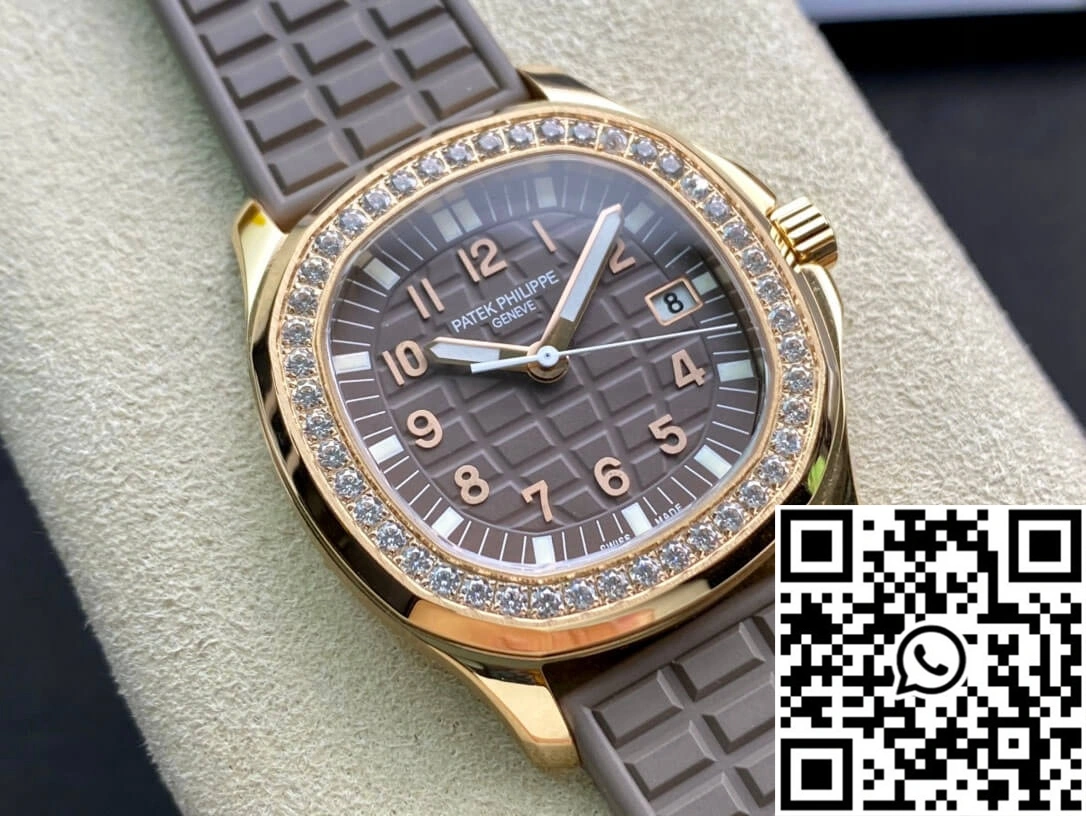 ComfortFit Patek Philippe Aquanaut Quartz Ladies 5067A PPF Factory Rose Gold Diamond-set Bezel 487