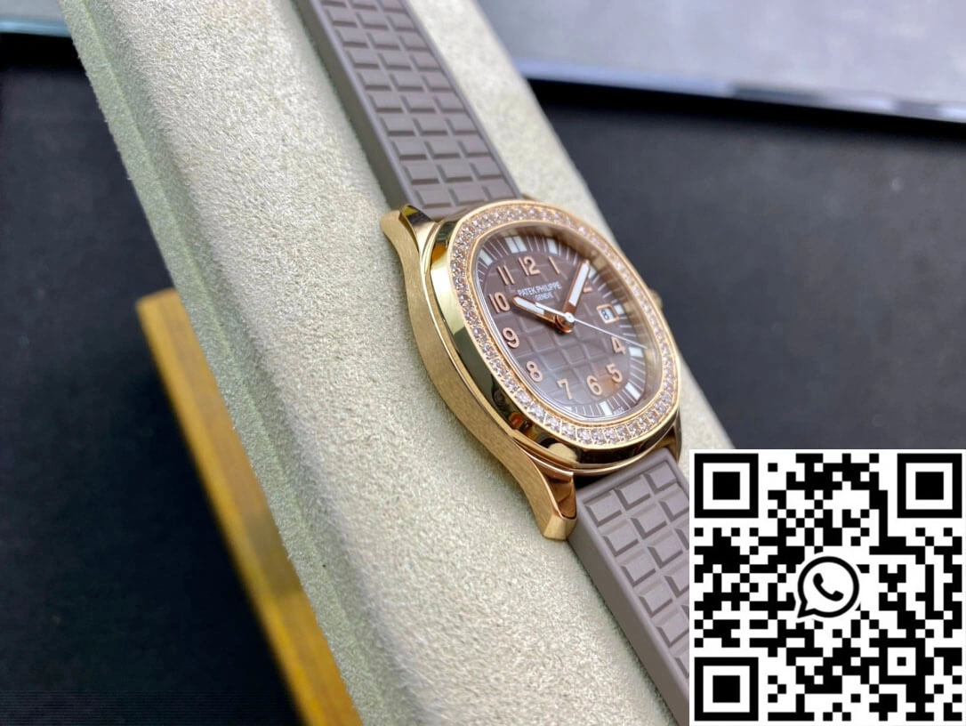 ComfortFit Patek Philippe Aquanaut Quartz Ladies 5067A PPF Factory Rose Gold Diamond-set Bezel 487