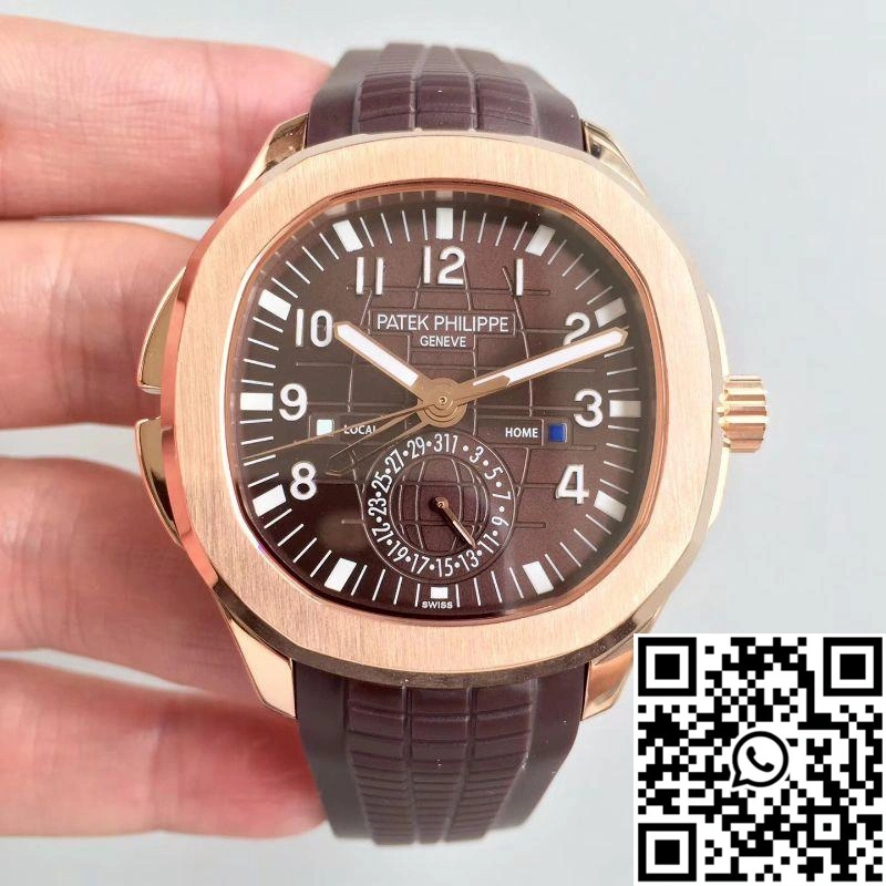 Attractive Patek Philippe Aquanaut Travel Time 5164R-001 Rose Gold Chocolate Dial 514