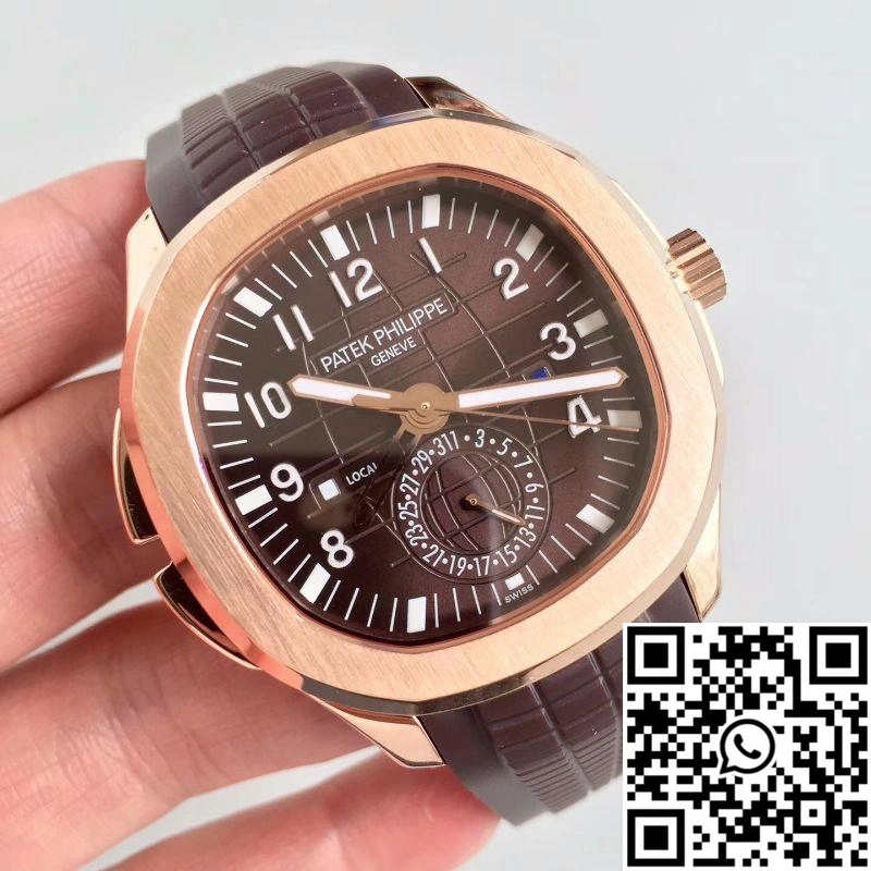 Attractive Patek Philippe Aquanaut Travel Time 5164R-001 Rose Gold Chocolate Dial 514