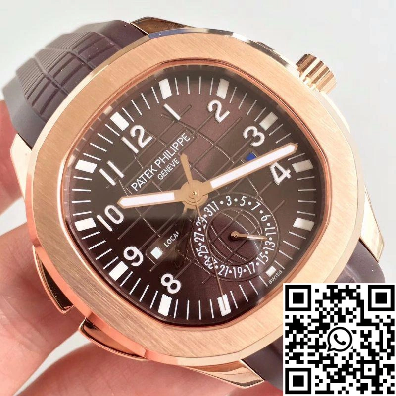 Attractive Patek Philippe Aquanaut Travel Time 5164R-001 Rose Gold Chocolate Dial 514