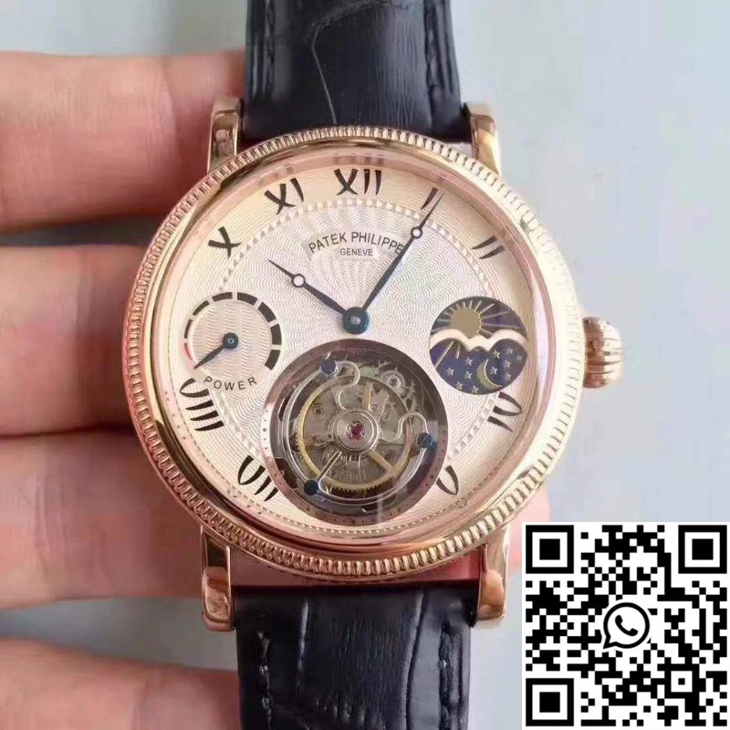 Neat Patek Philippe Moonphase Tourbillon 18K Rose Gold Dial 614