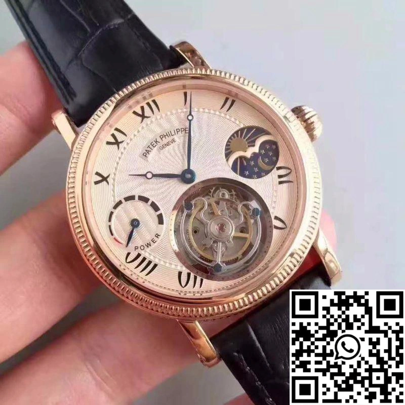Neat Patek Philippe Moonphase Tourbillon 18K Rose Gold Dial 614