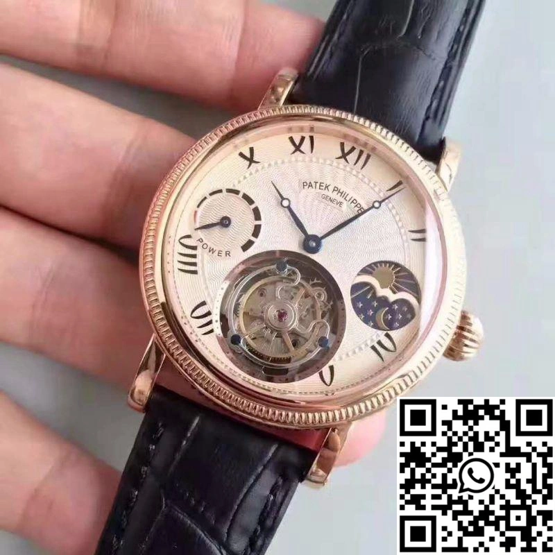 Neat Patek Philippe Moonphase Tourbillon 18K Rose Gold Dial 614