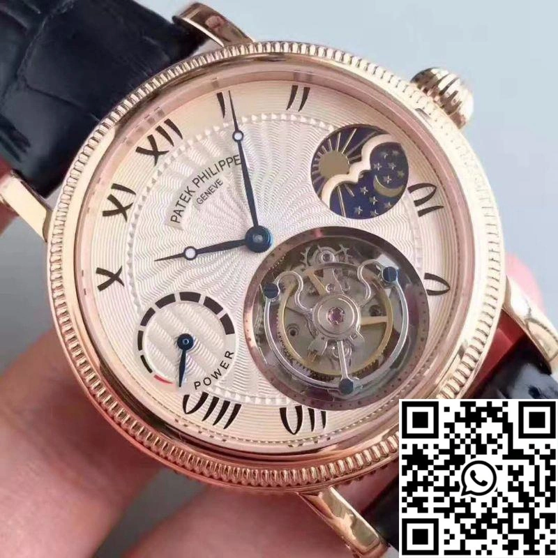 Neat Patek Philippe Moonphase Tourbillon 18K Rose Gold Dial 614