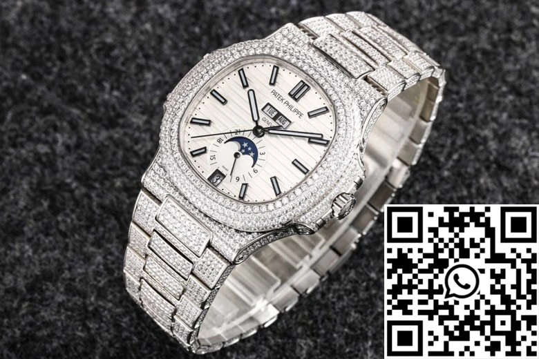 Patek Philippe Nautilus 5726 R8 Factory Gypsophila Diamond White Dial Comfortable 579