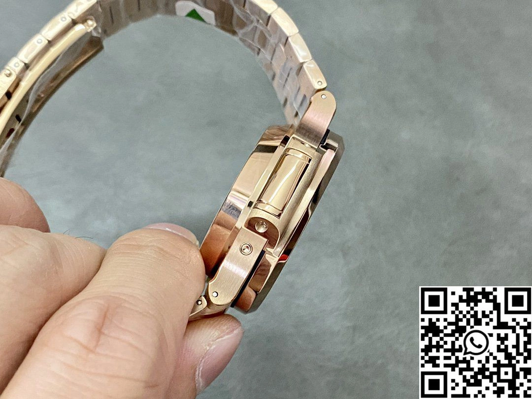 Patek Philippe Nautilus 5980 3K Factory Rose Gold Black Dial Stretchable 605