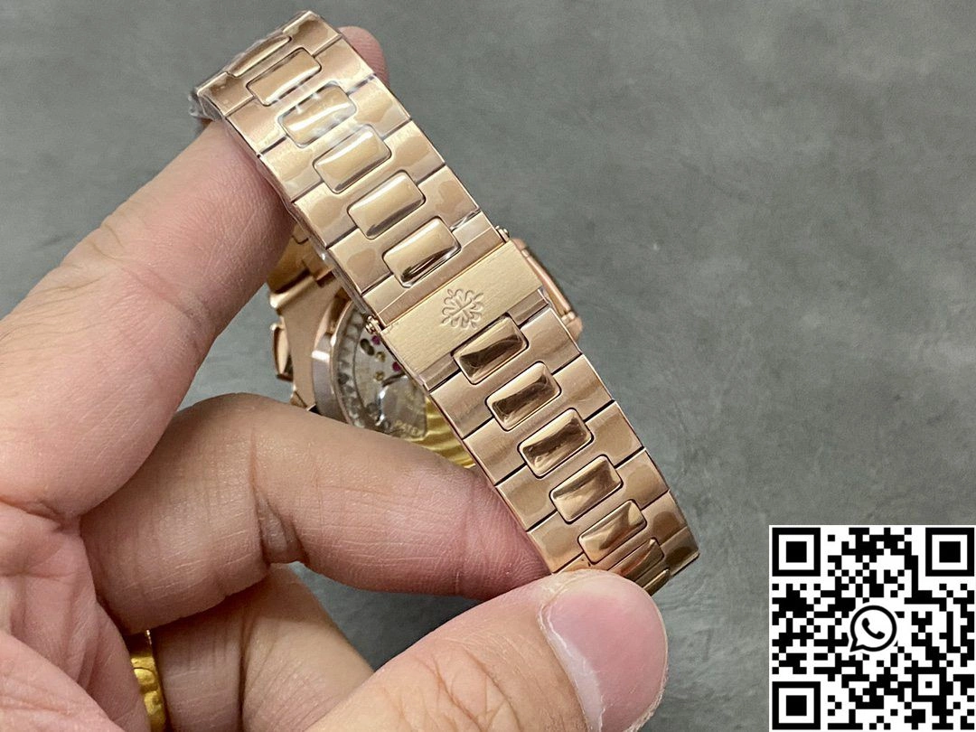 Patek Philippe Nautilus 5980 3K Factory Rose Gold Black Dial Stretchable 605